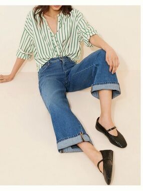 Pilcro Wide-Leg Jeans in Medium Blue